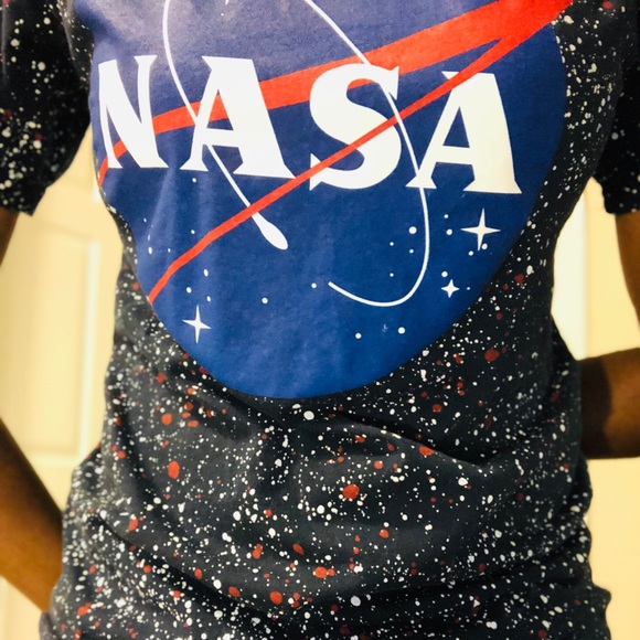 NASA Navy Blue Paint Splatter Shortsleeved Tee - Picture 2 of 4